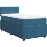 vidaXL Box spring postelja z vzmetnico modra 90x190 cm žamet, (21307154) Cene