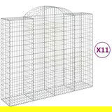  Obokane gabion košare 11kosi 200x50x160/180 cm pocinkano železo, (21000537) | Shoptok.si