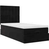 vidaXL Otomanski posteljni okvir z vzmetnicami črn 90x200cm žamet | Shoptok.si