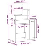  toaletna mizica z ogledalom, 86.5x35x136 cm | Shoptok.si