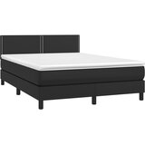  box spring s madracem LED crni 140x200cm od umjetne kože | shoptok.hr