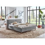 Meise Möbel Siva oblazinjena zakonska postelja z letvenim dnom 160x200 cm Piano – | Shoptok.si