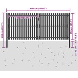  Vrtna vrata za ogradu od čelika 400x150 cm antracit boje | shoptok.hr