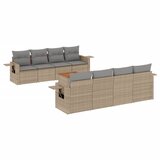  9-dijelni set vrtnih sofa s jastucima bež od poliratana 62 x 62 x 69 cm | Shoptok.si