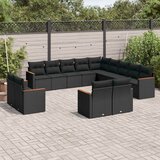  13-dijelni set vrtnih sofa s jastucima poliratan crni | shoptok.hr