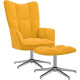  Stolica za opuštanje s osloncem za noge boja senfa baršunasta | shoptok.hr