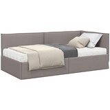 vidaXL Kotni okvir postelje z matrico z vzglavjem 2 pcs Taupe Žamet, (5000162820) | Shoptok.si