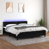  Box spring s madracem LED crni 160x200 cm od tkanine | shoptok.hr