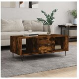 vidaXL Klubska mizica dimljeni hrast 102x50x40 cm inzenirski | Shoptok.si