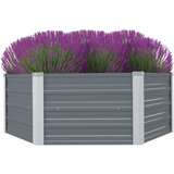 Furnova Dvignjeno Vrtno Korito 129x129x46 cm Pocinkano Jeklo Sive Barve, (21921686) | Shoptok.si