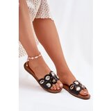 Boto Women's Flat Sandals With Golden Studs Black Nalothiel | ePonuda.com