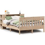 vidaXL Krevet s regalom za knjige bez madraca 140x190 cm od borovine | shoptok.hr