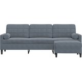  Trosjed s tabureom tamnosivi 210 cm baršunasti | shoptok.hr