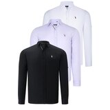 Dewberry TRIPLE SET G674 MENS SHIRT-BLACK-WHITE-LILAC | shoptok.hr