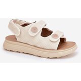 Boto Women's Sandals With Decorative Details On Velcro Beige Zoliner | Shoptok.si