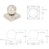 vidaXL Pokrovčki za stebričke 6 kosov krogla nerjaveče jeklo 91x91 mm | Shoptok.si