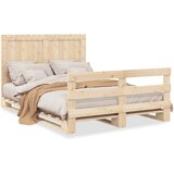 vidaXL Posteljni okvir z vzglavjem 140x200 cm trdna borovina Cene