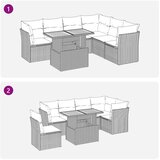  Vrtna garnitura - 7-dijelni set vrtnih sofa od poliratana s jastucima crni - Crna 1 | shoptok.hr