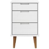 vidaXL Nočna omarica bela 40x35x65 cm trdna borovina | Shoptok.si
