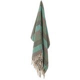 Bloomingville Zelena/plava deka od recikliranog pamuka za kauč 160x130 cm Isnel – | shoptok.hr