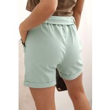 Kesi Włoski Women's shorts with bow and frills dark mint | Shoptok.si