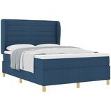 vidaXL Box Spring Postelja z Mattresom Modra 140x200 cm Tkanina, (22052374) | Shoptok.si