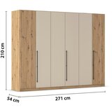 Mömax Omara Za Oblačila Safari, Hrast, Barva Šampanjca, 271cm | Shoptok.si