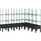 Furnova Cvetlično korito z oporno mrežo črno 200x160x142,5 cm PP, (21920853) | Shoptok.si
