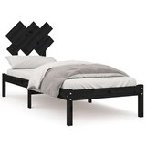  Posteljni okvir črn 75x190 cm 2FT6 trden les, (20735837) | Shoptok.si