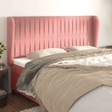  Vzglavje z ušesi roza 163x23x118/128 cm žamet, (20935986) | Shoptok.si