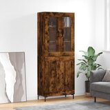 vidaXL Visoka komoda dimljeni hrast 69 5x34x180 cm konstruiranog drva | shoptok.hr