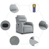 vidaXL Električni masažni naslanjač svetlo sivo blago | Shoptok.si