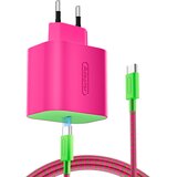  USB-C 60W napajalnik zeleno-vijolične barve za Nintendo Switch 1 & 2 & mobilne telefone TPC Cene
