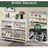 SoBuy vitrina za čevlje zložljiva vrata bel učinek staranega lesa 103x23x82cm, (5000009228) | Shoptok.si