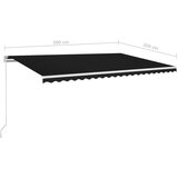 Tenda na ručno uvlačenje s LED svjetlima 500x350 cm antracit | shoptok.hr