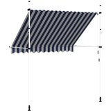 Tenda na ručno uvlačenje 250 cm plavo-bijela prugasta | shoptok.hr