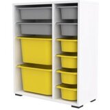 Hanah home Multifunkcionalna komoda Zen 2D2K6U, 69,5 x83 x30 cm, Bijelo-sivo-žuta | Eponuda.ba
