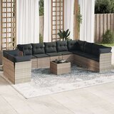 vidaXL 11-dijelni set vrtnih sofa poliratan s jastucima svijetlosivi | shoptok.hr