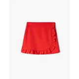 Koton Mini Skirt Frilled Double Breasted Zipper Closure