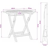  Preklopni vrtni stol Prirodna 90 x 90 x 75 cm Čvrsto teak drvo | shoptok.hr