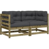  The Living Store Kotni vrtni kavči z blazinami 2 kosa impregnirana borovina - Vrtni Kavč, (21443903) | Shoptok.si