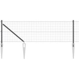 vidaXL Evropska ograja s 13 pikami 0.4x50 m cinkano jeklo sivo | Shoptok.si
