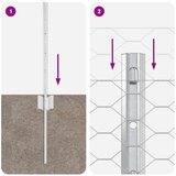  Ograjni stebri 11 kosov U-kanal 80 cm Galvanizirano jeklo, Šesterokotna ograja 0,8x100 m Galvanizirano jeklo | Shoptok.si