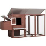 vidaXL Zunanji kokošnjak s kletko za jajca rjav les - - Rjava - 28.9 - N/A - | Shoptok.si