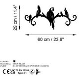 Lessentiel Maison zidna vešalica Tropical, 60x29x2cm, Crna | ePonuda.com
