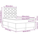 Box Postelja z vzmetnico z vzglavjem krema 120 x 190 cm blago, (5000126711) | Shoptok.si