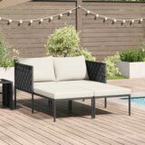 vidaXL ležalnik z blazinami za 2 osebi antracit 115x153x69,5 cm jeklo | Shoptok.si