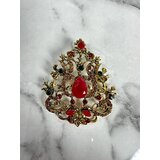 Kesi Brooch XZ459-191 gold + red | shoptok.hr