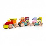 Cubika drvena igračka vozić sa autićima, 14 elemenata Cene