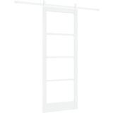  Klizna vrata s opremom set bijela 83x211 cm čvrsta borovina | shoptok.hr